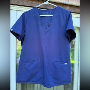 Figs Navy Blue Scrub Top